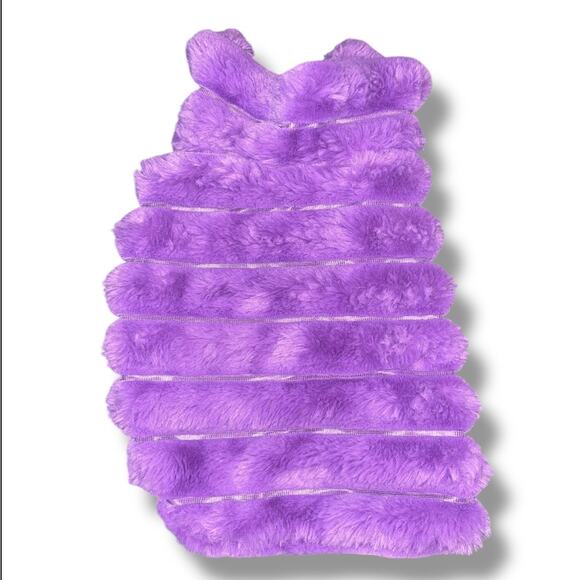 Berkshire Pet Collection XS Dog Coat Jacket Faux Fur Fleece Lined Purple Reverse - Picture 9 of 9
